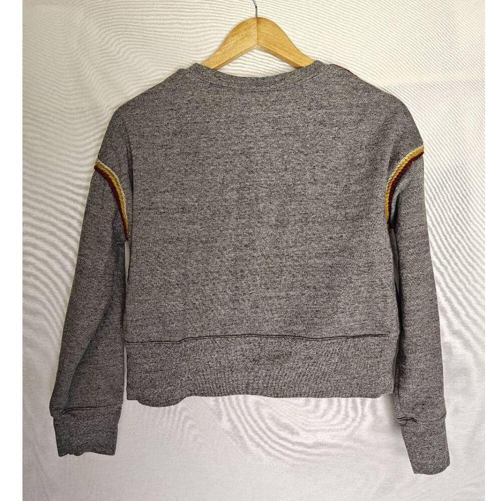 Miles by Madewell Embroidered Trim Crop Sweatshirt Gray Large L AG273‎ - Picture 3 of 14